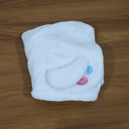 Microfiber hair drying towel wrap displayed for hair care routine